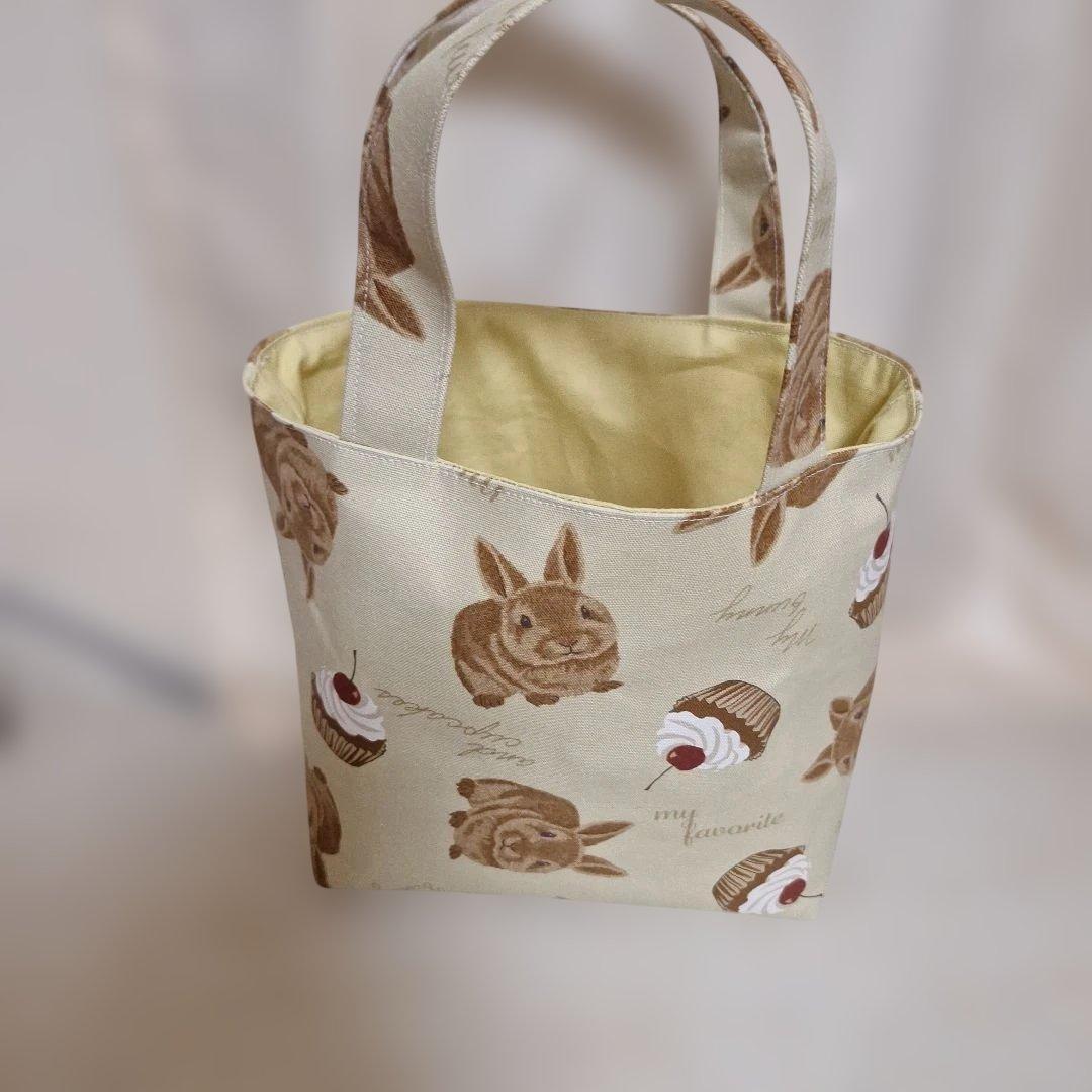 うさぎパネル生地　ハンドメイド　ミニバック