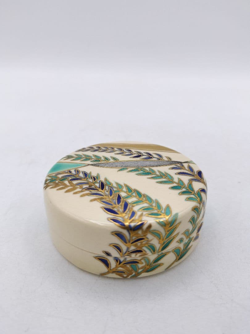 d059【未使用】香合 仁清写 芽張柳 山川巌 木箱 茶道具