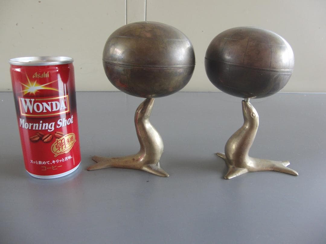 オットセイモチーフオルゴール２個セット　ヴィンテージ（ジャンク）
