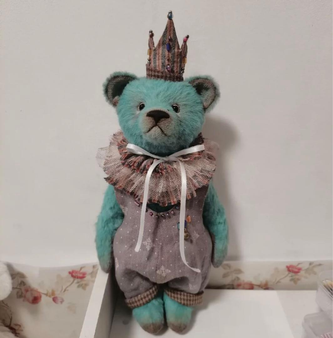 くまの王子様 ぬいぐるみ テディベア 海外作家様 ハンドメイド くまちゃん