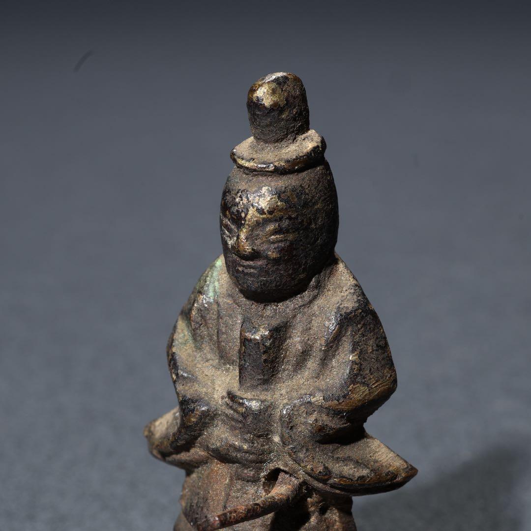 天神立像　菅原道真　天神様　銅製　骨董　仏像　R1682お1