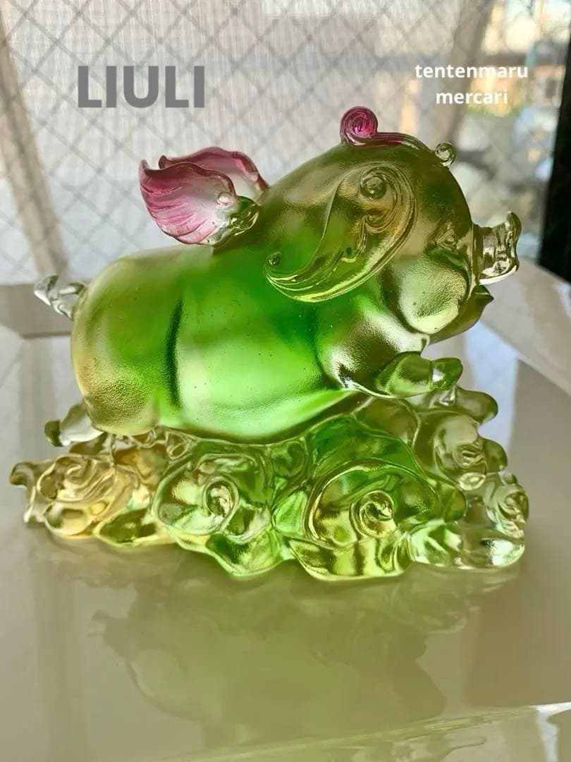 琉璃工房 ☆ガラスオブジェ☆空飛ぶ子ブタ☆シリアル付き限定品☆激レア☆開運