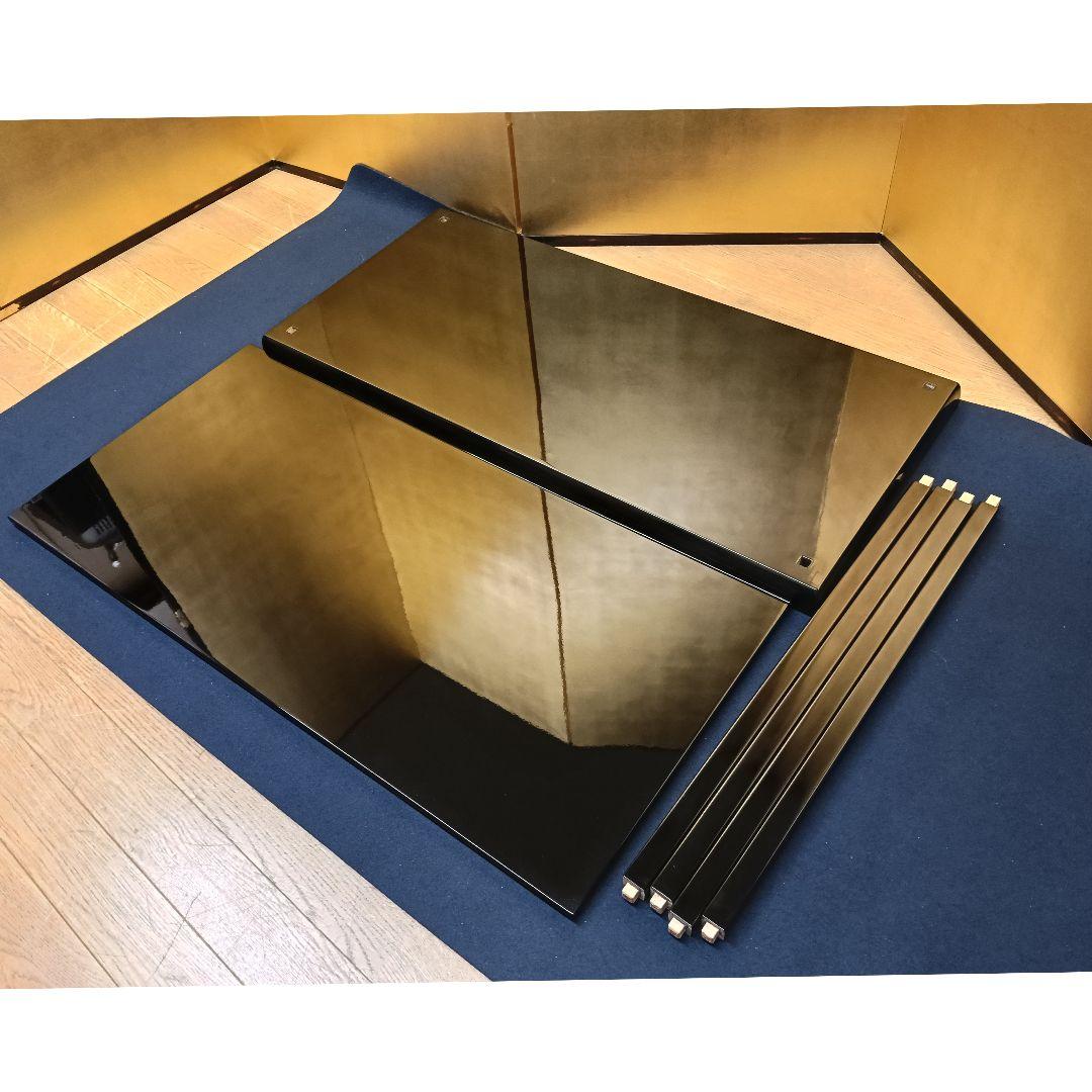AP26 真台子 組立式 木製真黒漆塗 茶道具 棚物 風炉道具置 紙箱
