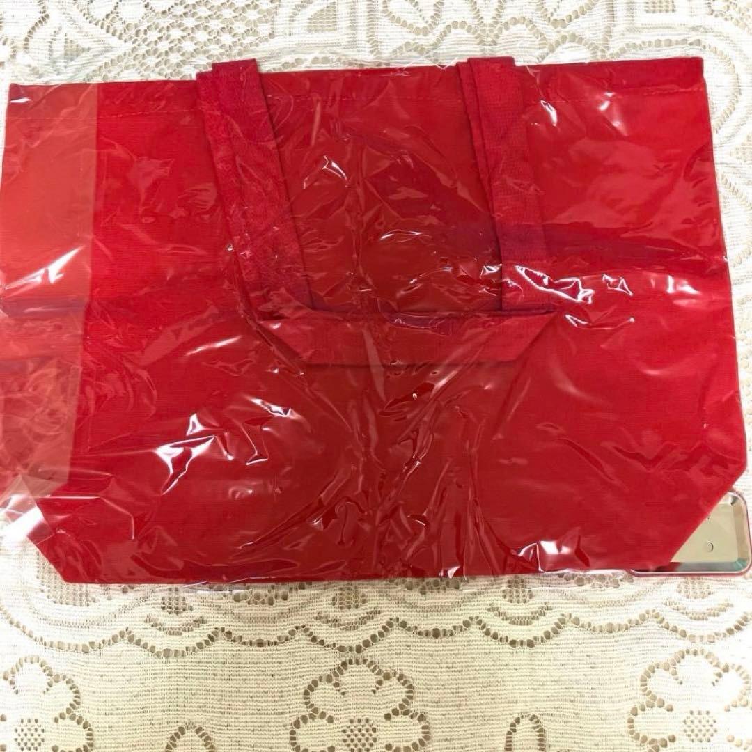 シェリーメゾンドビスキュイ　LEOトート赤　缶バッジ付