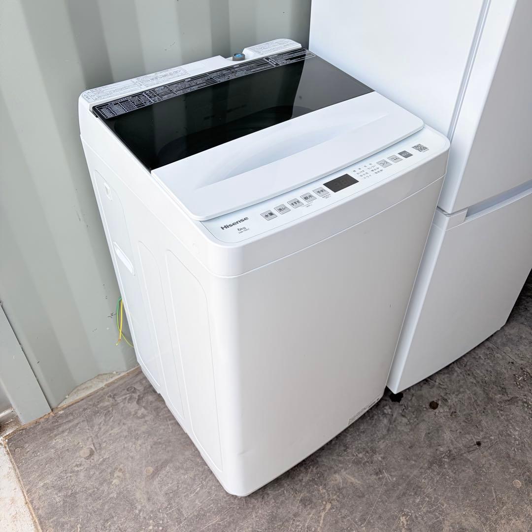 運搬取付無料！高年式ホワイト系純正Hisense洗濯機・山善冷蔵庫 2点セット！