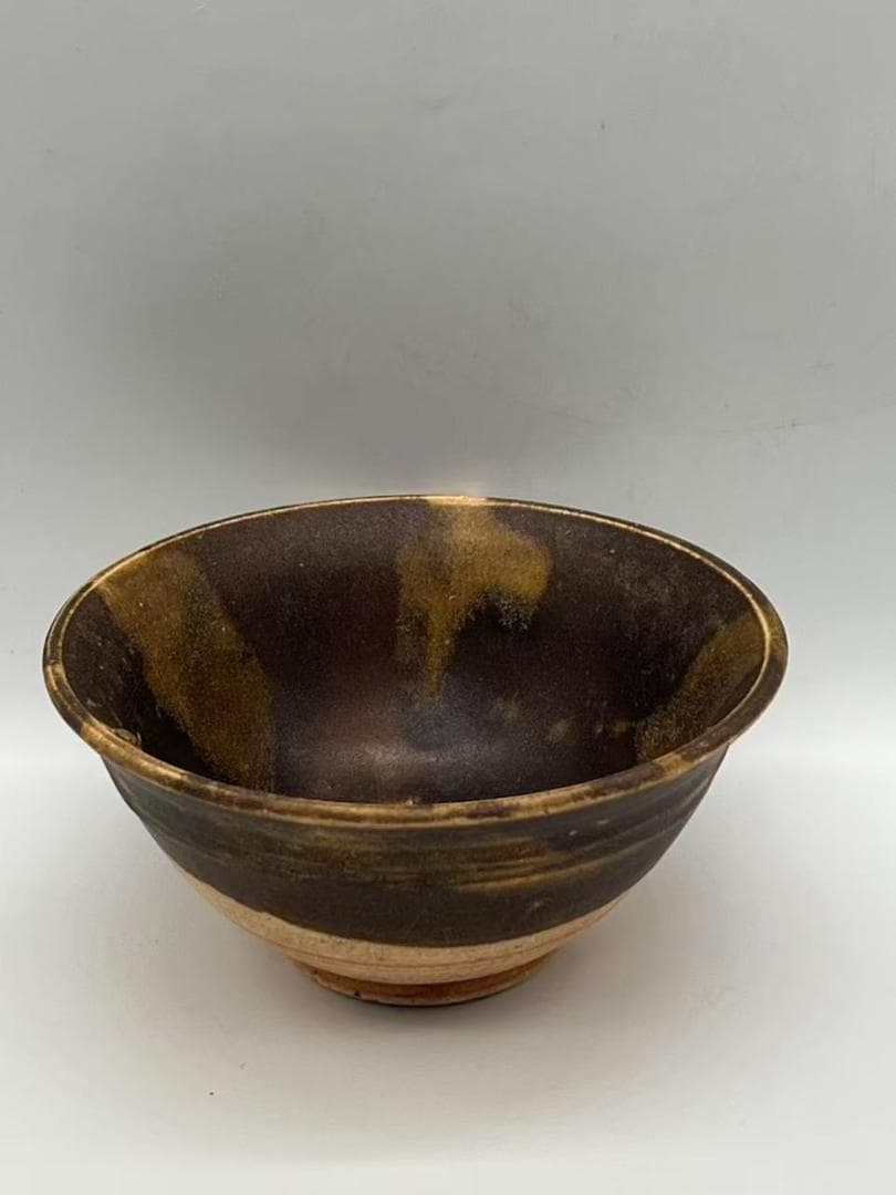 宋時代 吉州窯黒釉褐斑茶碗 天目茶碗　唐物　茶道具【旧家蔵出し】(F-148)