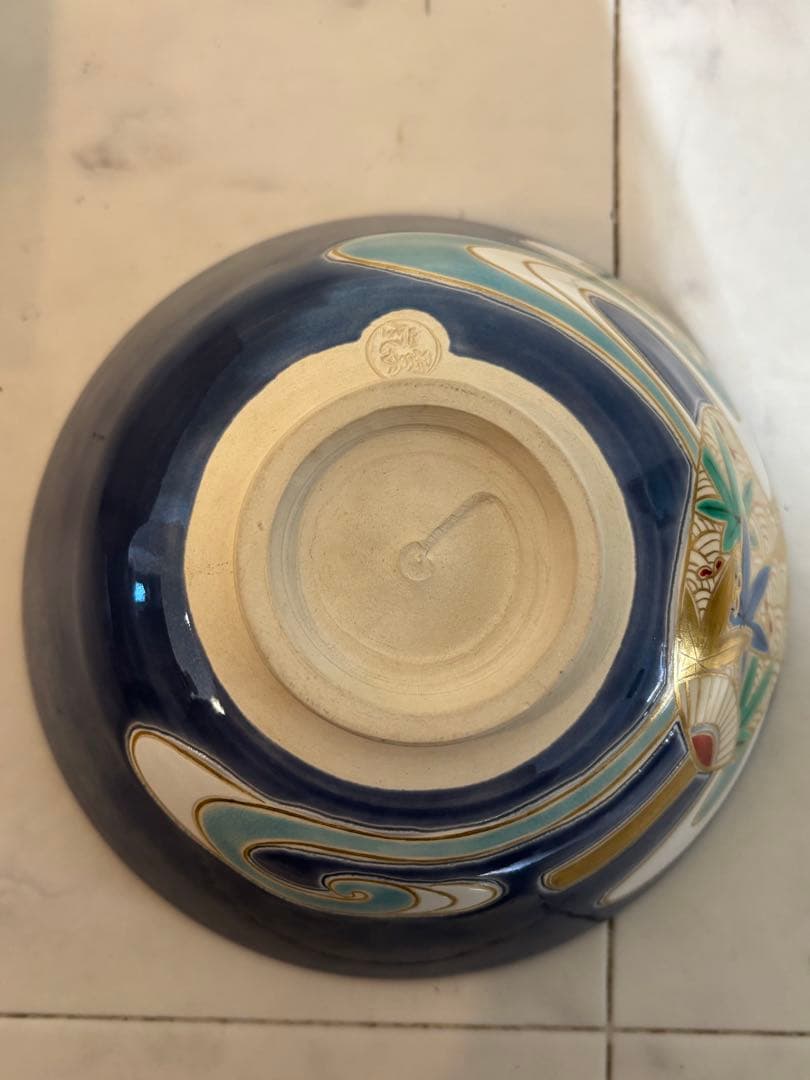 倣粉引　平茶碗　松古窯　延寿造　羽子嵐