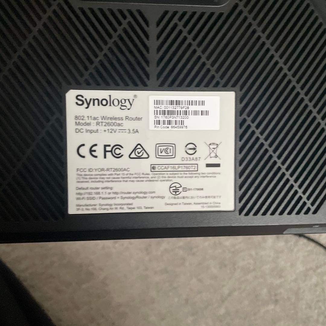 RT2600ac Synology 無線LANルーター