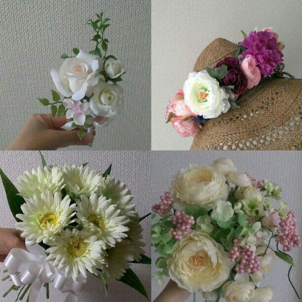 ブーケ　髪飾り　花かんむり　オーダーメイド
