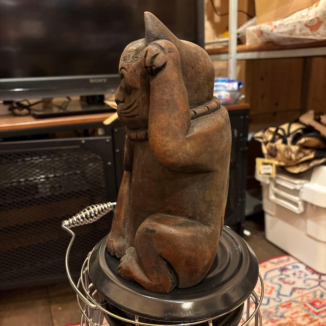 竹根彫刻 招き猫 竹細工 縁起物 御利益 商売繁盛 開運 郷土玩具 骨董 民藝