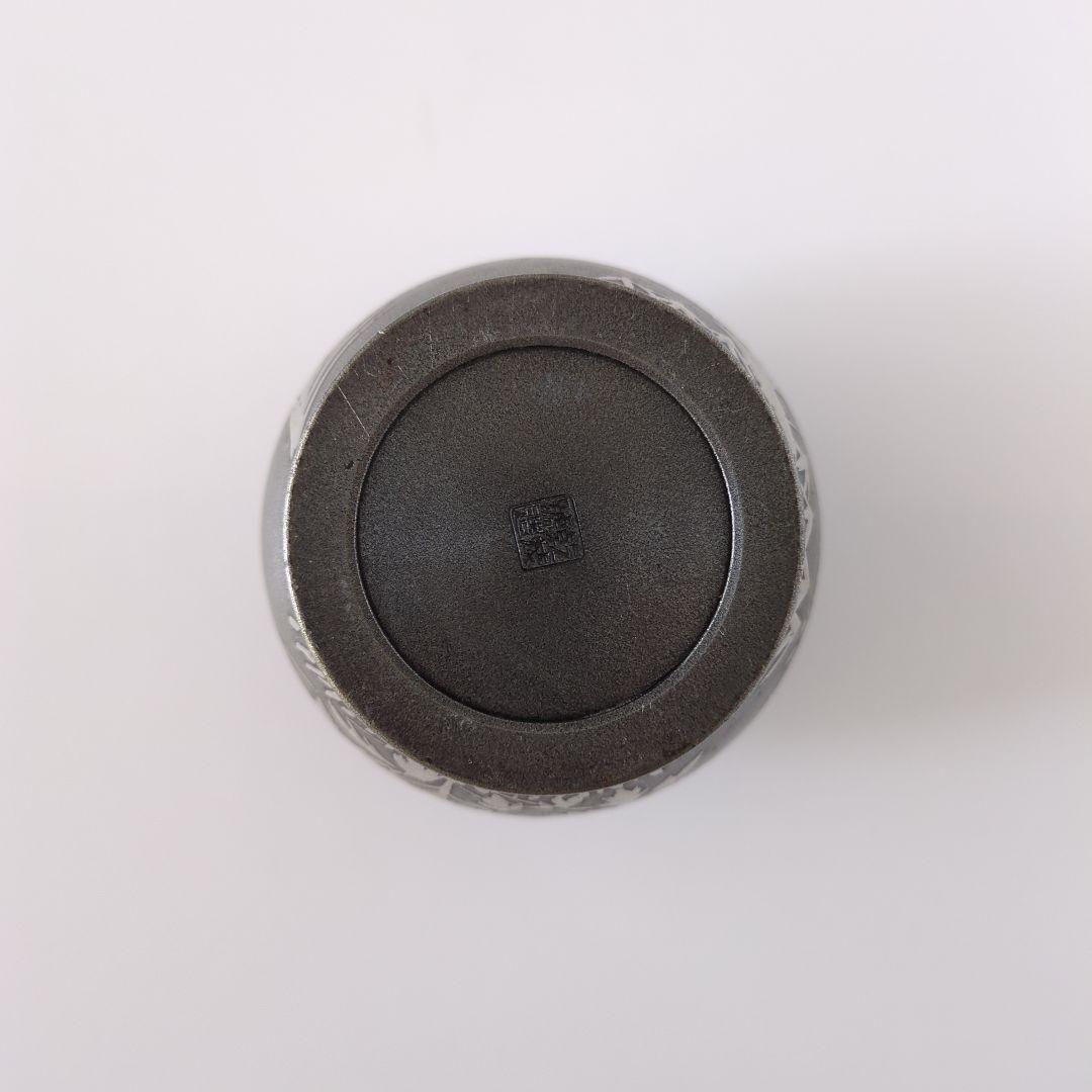 乾茂號造 茶筒 茶入 茶道具 蓋付 錫製 刻印あり