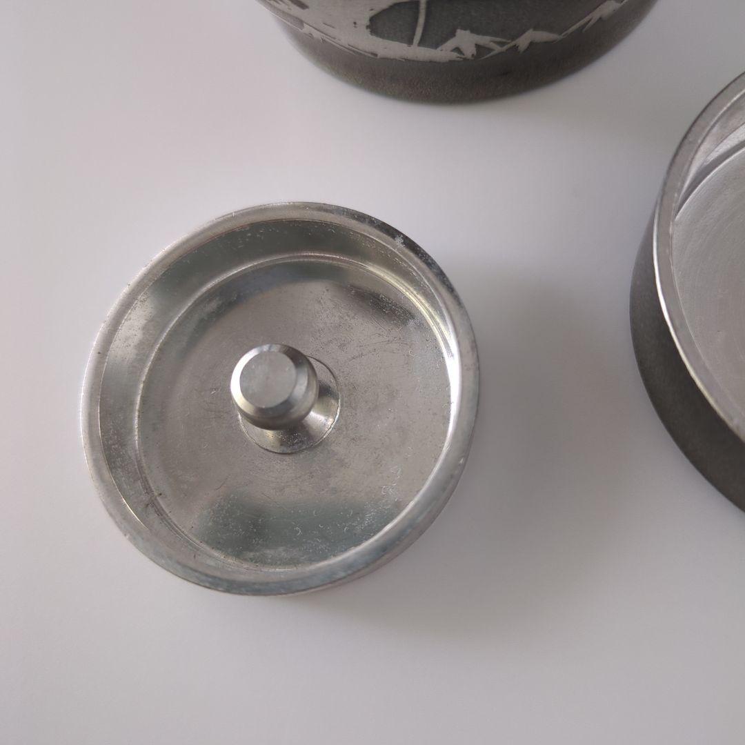 乾茂號造 茶筒 茶入 茶道具 蓋付 錫製 刻印あり