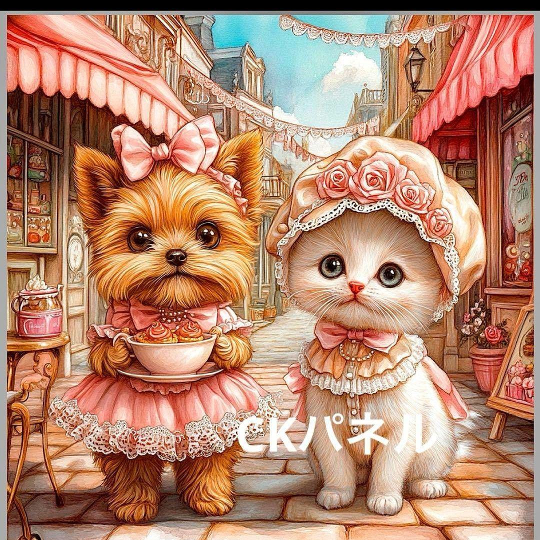 激レア限定10枚　ねことヨーキー、うさぎパネル生地　ハンドメイド