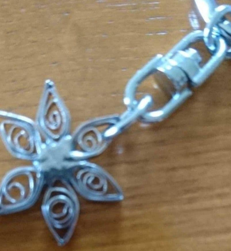 特価☆ハンドメイド シルバー(純銀)ヘマタイト キーホルダー