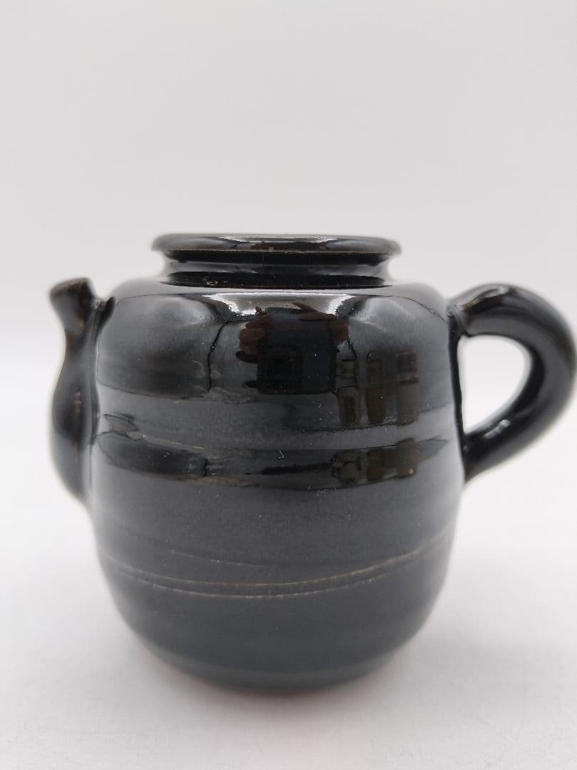 c866 四滴茶入 色変 牙蓋 宮地不老園 木箱 茶道具 古物