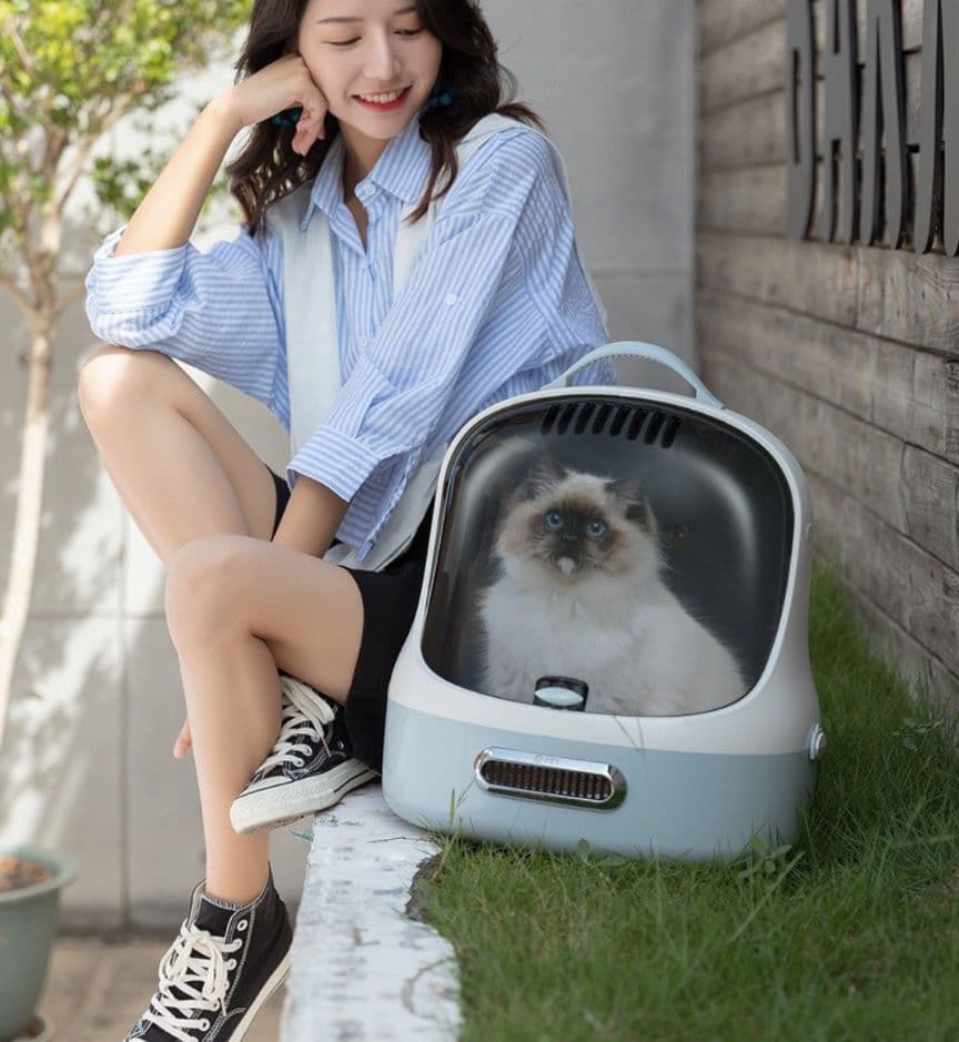ペットキャリーバッグ 小動物用 宇宙船型 軽量 旅行 医院 防災 避難用