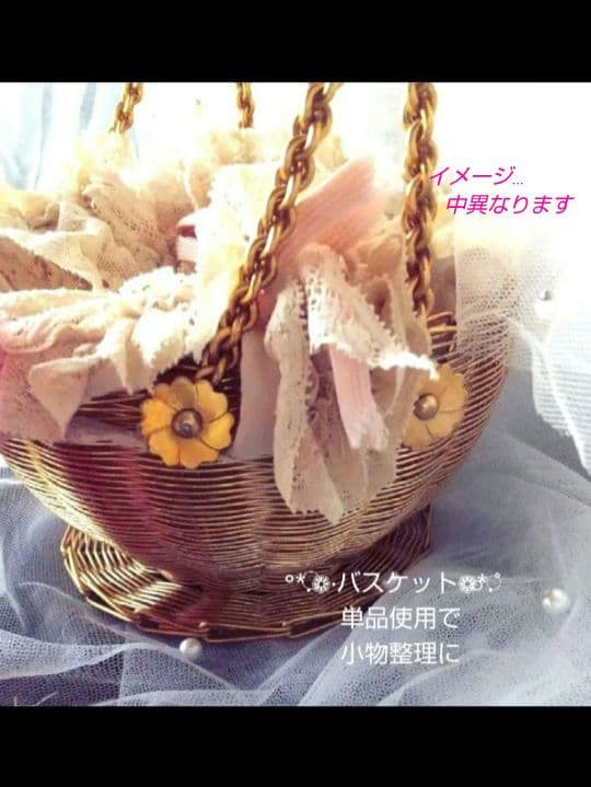 気まぐれセット❀フランスアンティーク　手縫いボネの ドール バスケット♪