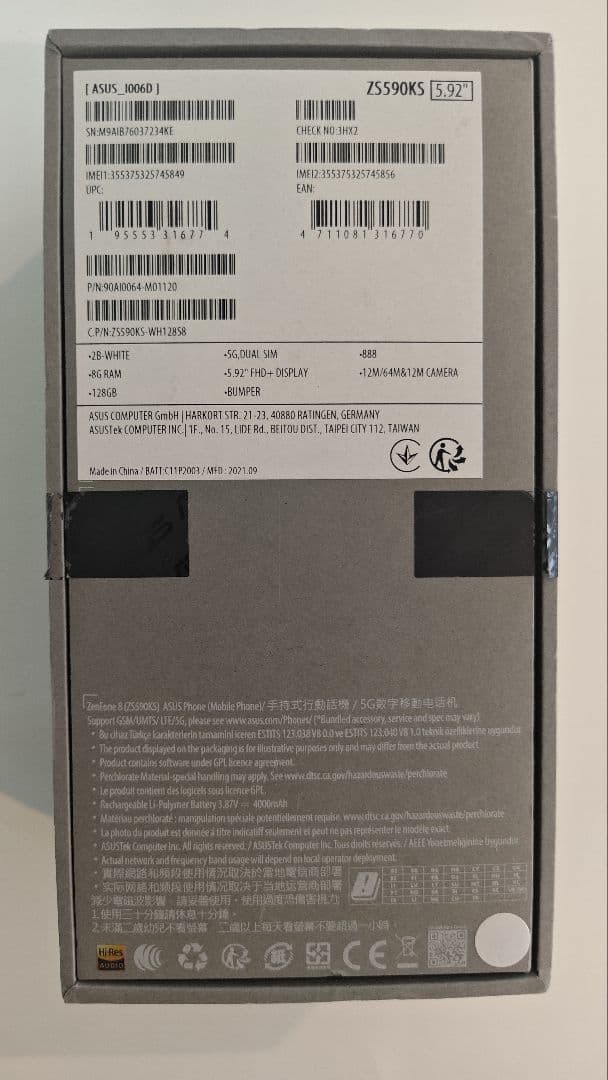 Zenfone8 128GB SIMフリー ASUS スマートフォン本体