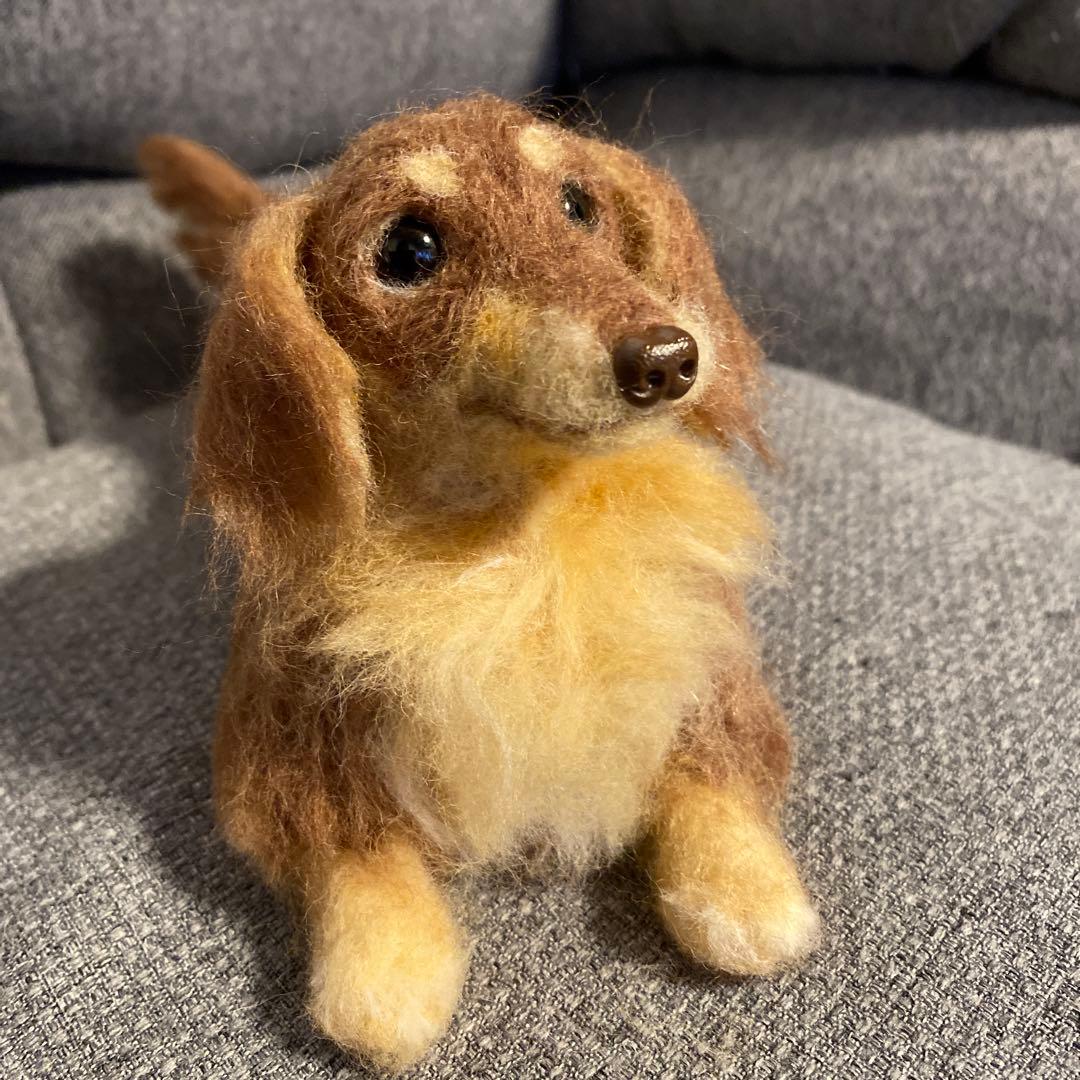 羊毛フェルト　ミニチュアダックス　犬