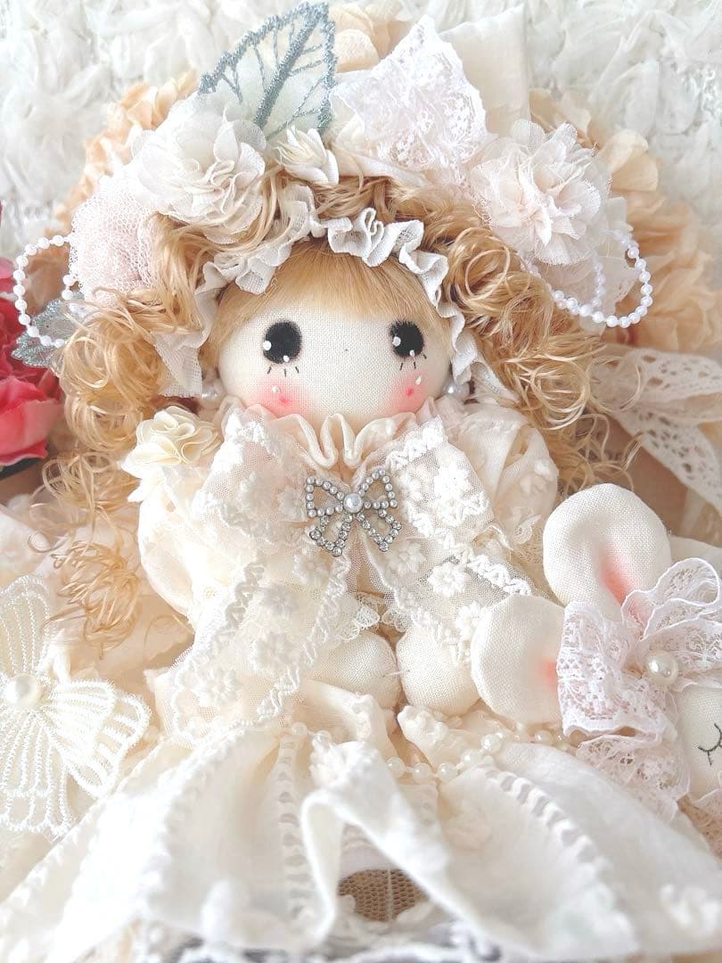 カントリードール♡ハンドメイド♡お人形♡アイボリー♡
