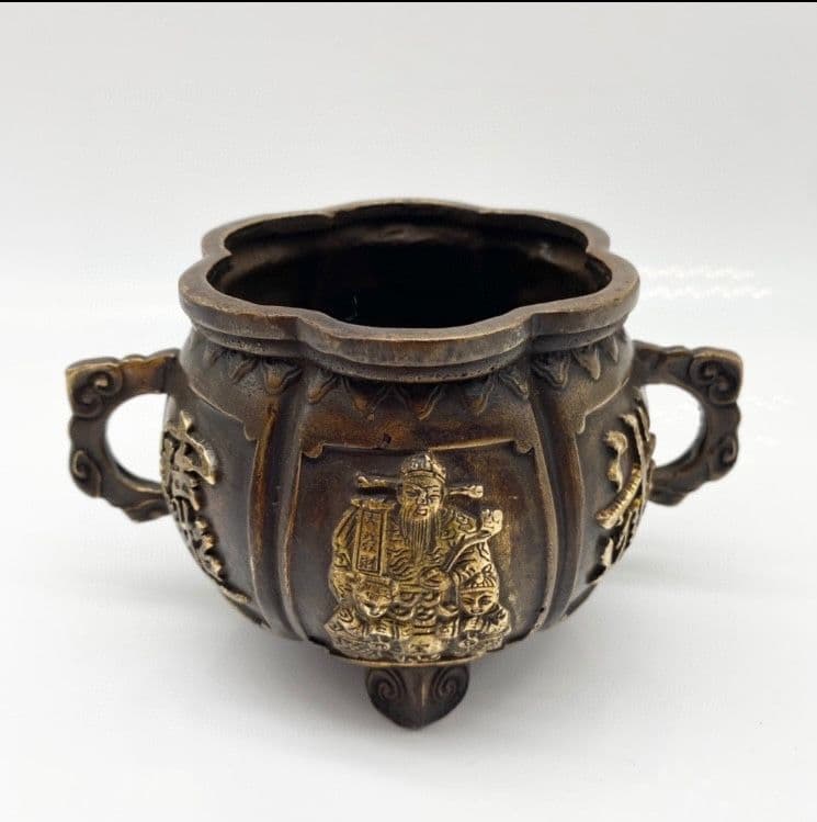 銅 細工 茶道具　香道具 財神香炉 聚宝盆 装飾品 工芸品 美術品 置物