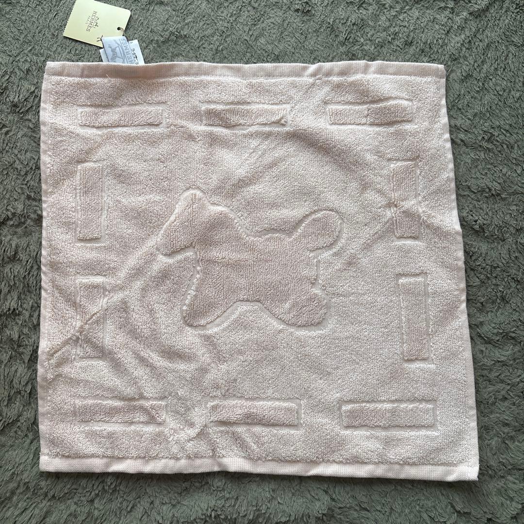 【新品タグ付き】HERMES ピンク ハンドタオル