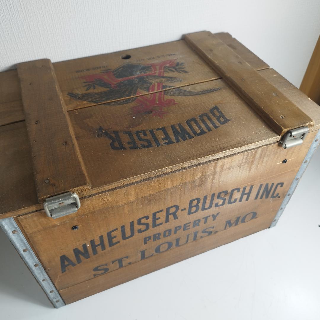 Budweiser バドワイザー 木箱 ビール ケース ビンテージ A IA6O
