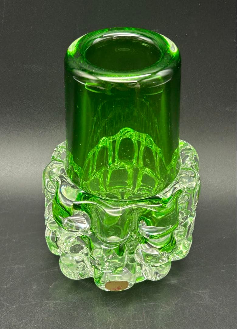 フランティシェク・ヴィズナー　チェコ　ガラス　花瓶　1970年代　希少品