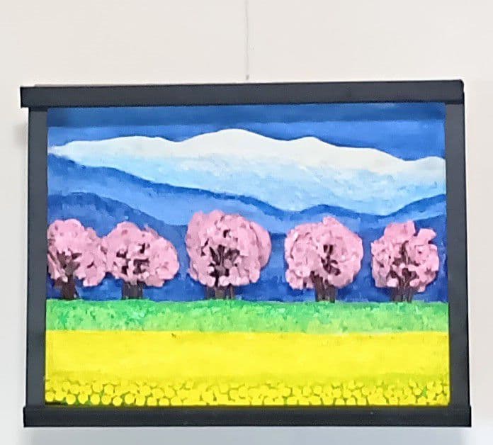あさひ舟川の桜堤と菜の花