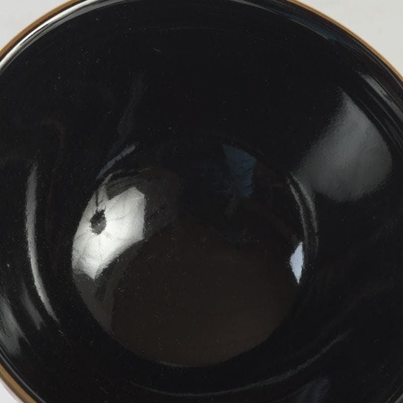 茶道具　京焼　平安紫雲造　天目釉　七宝繋文　数茶碗　十客　共箱　V　9965A
