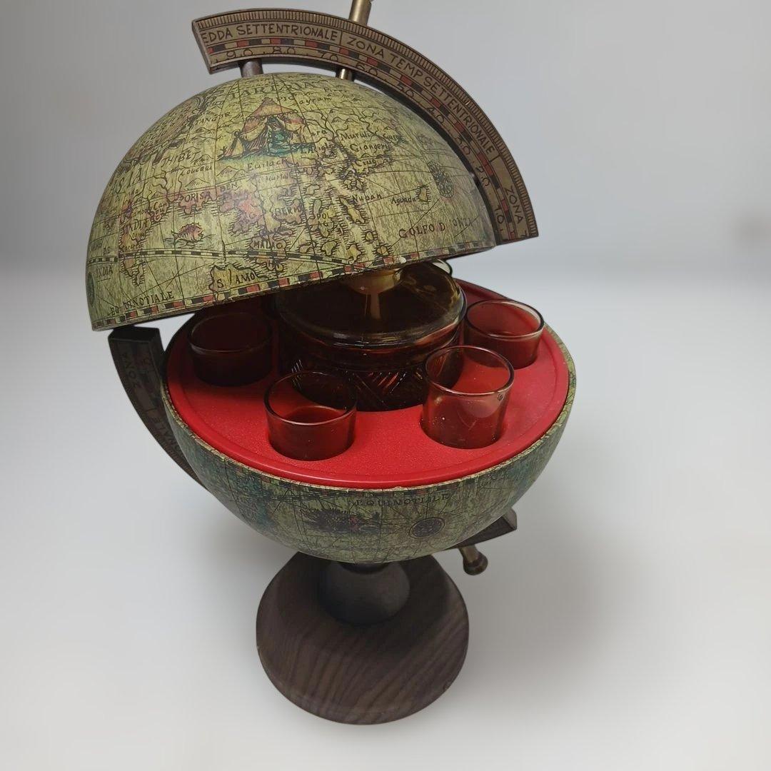 希少レア骨董品 アンティーク地球儀型デキャンタセット 日本製