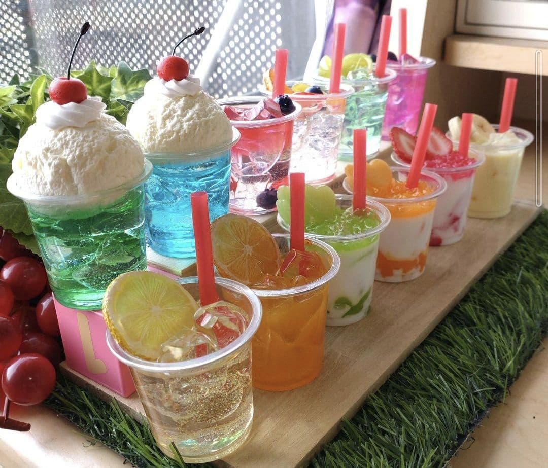 フェイクドリンク メロンクリームソーダ フェイクスイーツ 食品サンプル