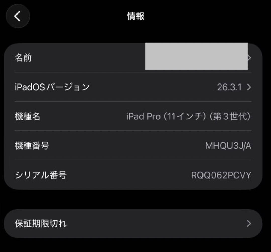【バッテリー99%】iPad Pro 11 第3世代 256GB WiFi