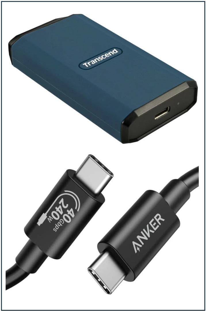 Transcend ESD410C 4TB SSD ／ USBケーブル