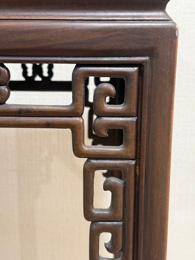 中国　紅木台　唐木　茶道具　花器　送料込み260311