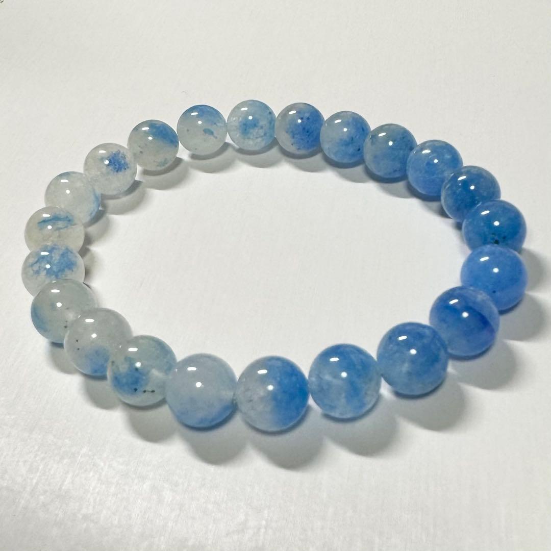 【① 高品質 希少 グラノブラスチック】幻想的な青が広がる 天然石 ブレスレット