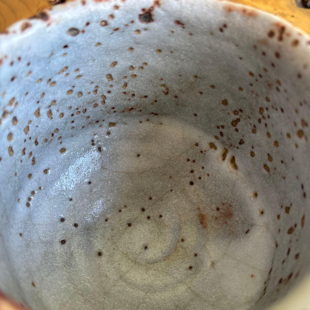 鼠志野 田畑博民造 志野焼 きく窯 共箱 抹茶碗 茶道具 （2y）