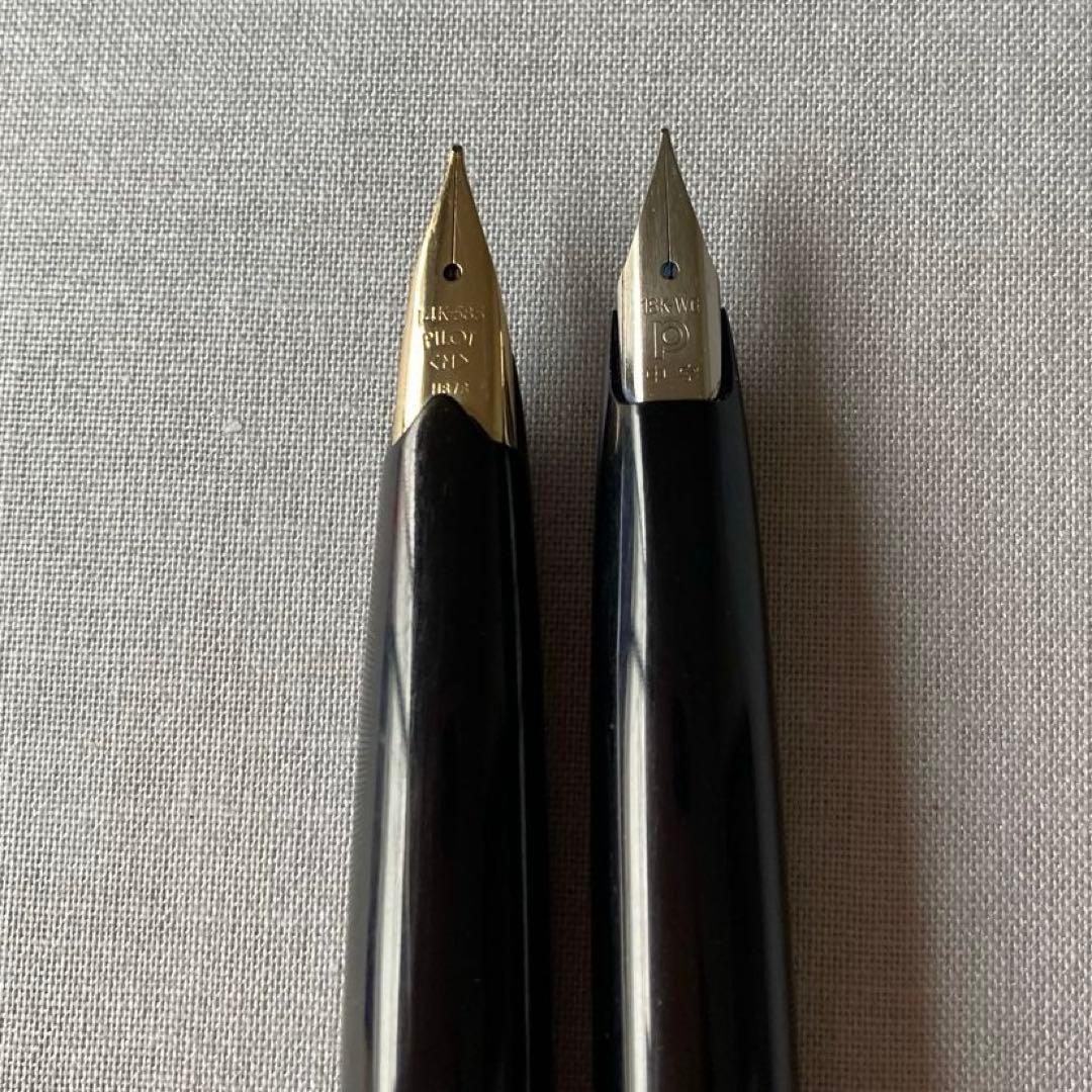 万年筆パイロットエリート14K-585 万年筆プラチナ　18K-WG
