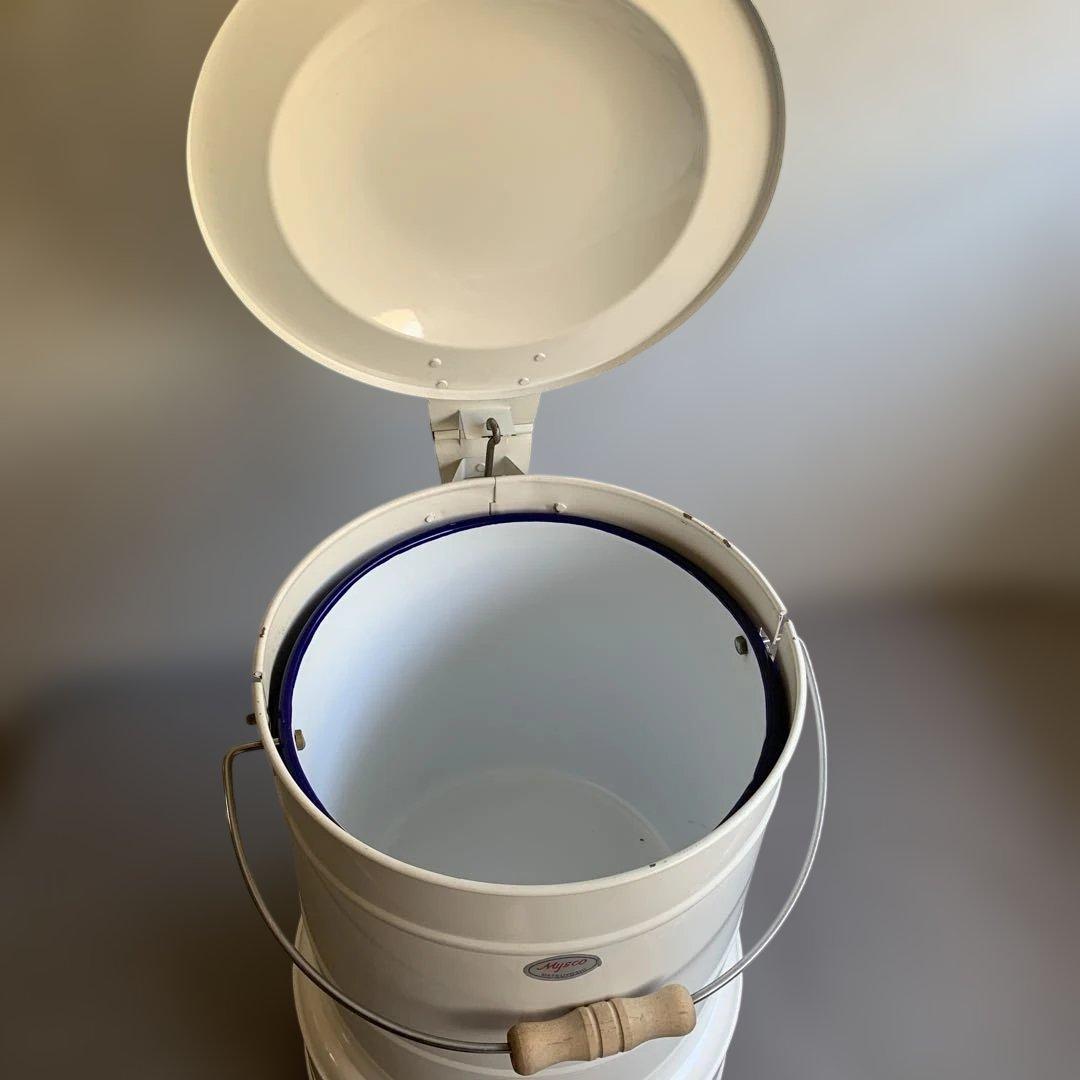 【未使用】【レトロ】マツヨシ　足踏汚物投入器　ペダル式　ゴミ箱　汚物缶
