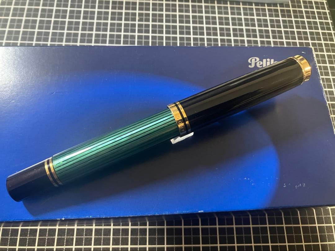 Pelikan　ペリカン　M1000　緑縞　F-nib　PF刻印
