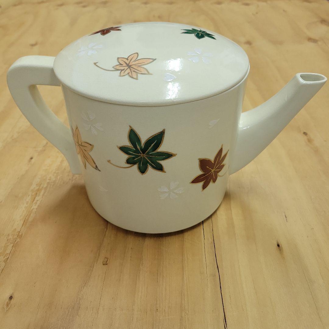 美品 茶道具 もみじ色絵 水次 片口水注