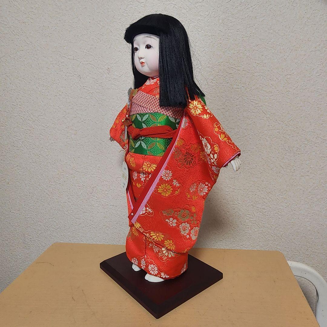 市松人形 紫峰作 約45cm 上金欄 下ぶくれ 正絹着物 女の子 昭和レトロ