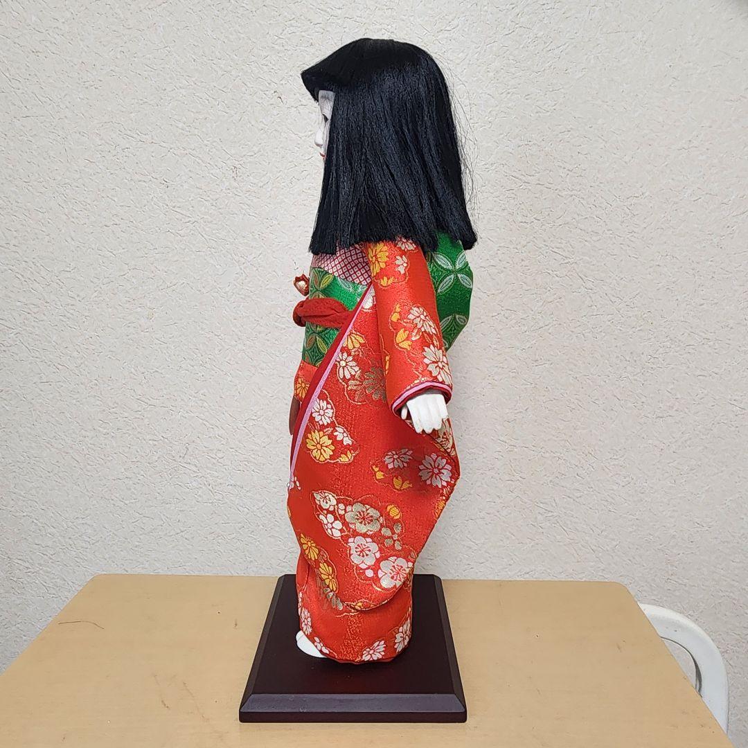 市松人形 紫峰作 約45cm 上金欄 下ぶくれ 正絹着物 女の子 昭和レトロ