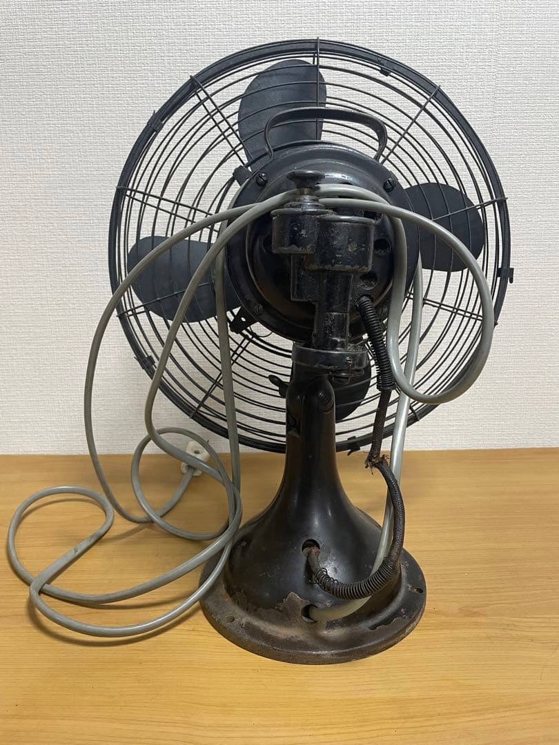 三菱鉄製扇風機 昭和レトロ ヴィンテージシャビー扇風機 当時物アンティーク