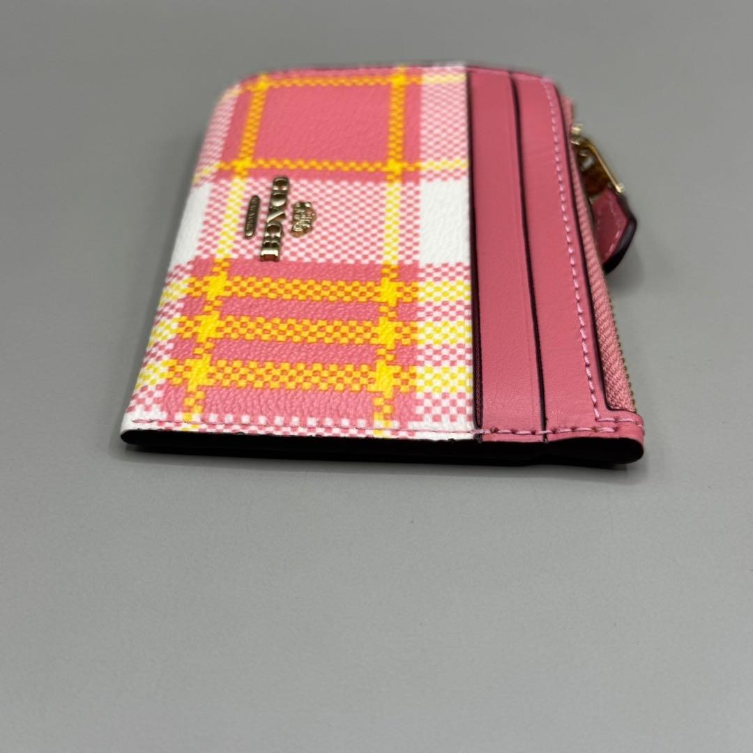 財布・ケース・小物入れ Coach Check Pink Coin Case with Key Ring