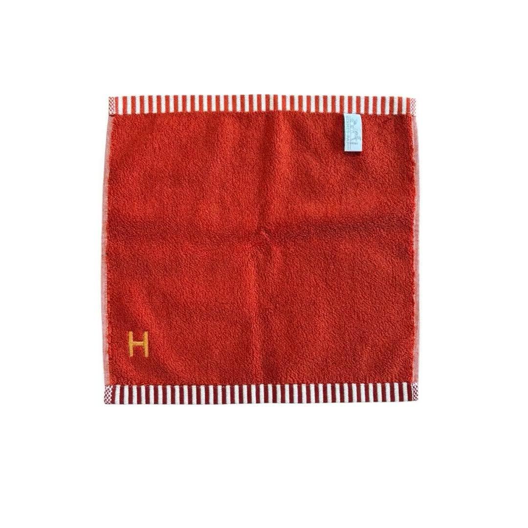 【HERMES】エルメス ハンドタオル オレンジ　エレガント