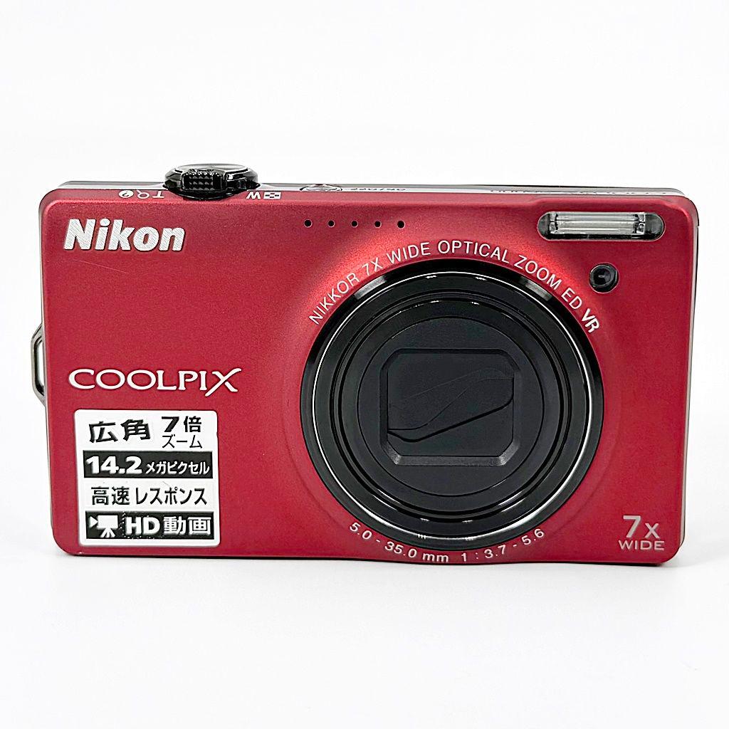 ニコン COOLPIX S6000 フラッシュレッド コンデジ カメラ 中古