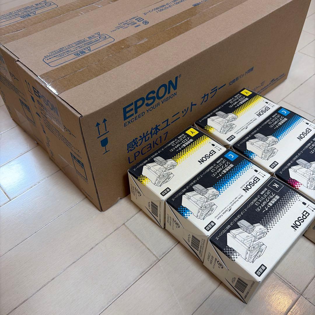 EPSON LPC3K17カラー 感光体　2個セット　 純正品トナー7個付き