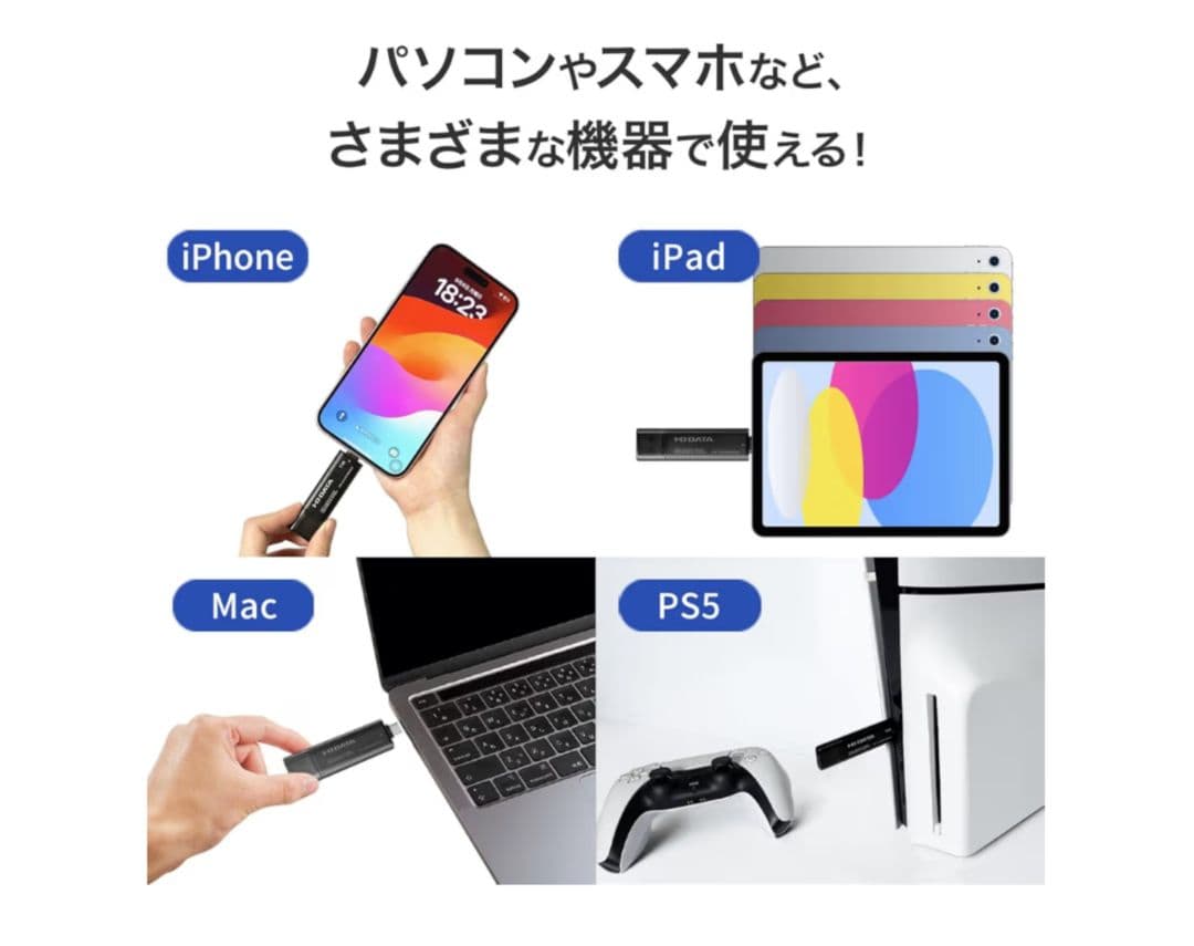 I-O DATA 外付け スティックSSD 2TB SSPQ-USC2/E