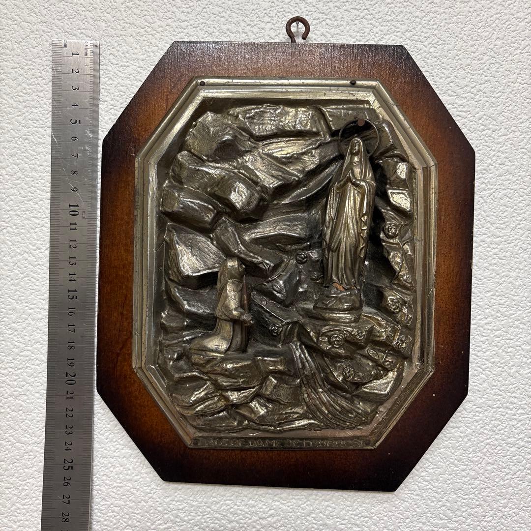1920年代ルルドの聖母　ブロンズ作品　署名入り